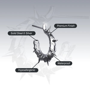 ARMORED OPEN HOOP EARRING