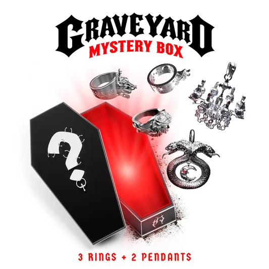 GRAVEYARD MYSTERY BOX (3 RINGS + 2 PENDANTS)